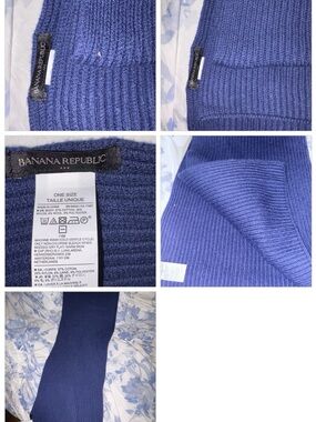Banana Republic Blue Ribbed Knit Scarf One Size in Deep Blue